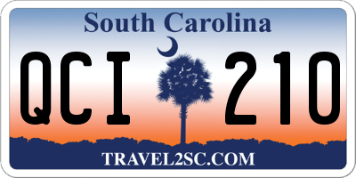 SC license plate QCI210