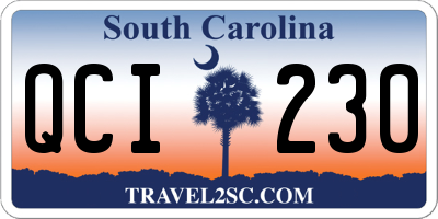 SC license plate QCI230