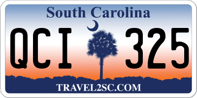 SC license plate QCI325