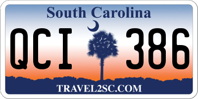 SC license plate QCI386