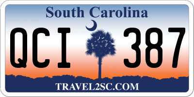 SC license plate QCI387