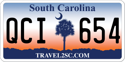 SC license plate QCI654