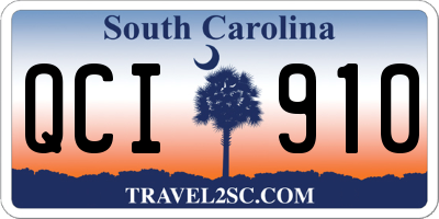 SC license plate QCI910