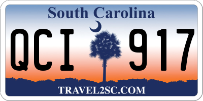 SC license plate QCI917