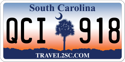 SC license plate QCI918