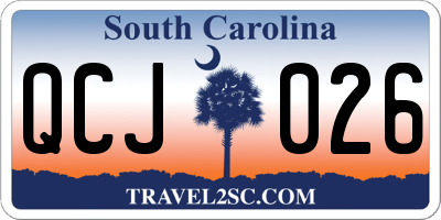 SC license plate QCJ026