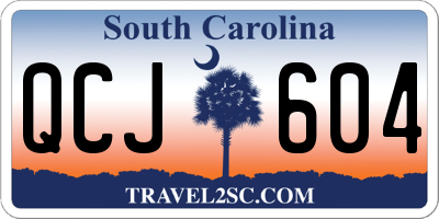 SC license plate QCJ604