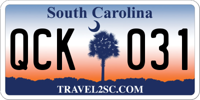 SC license plate QCK031