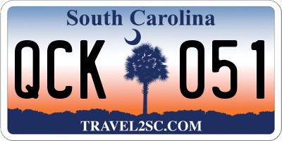 SC license plate QCK051