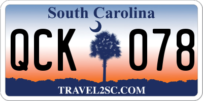 SC license plate QCK078