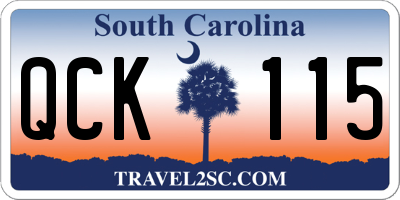 SC license plate QCK115