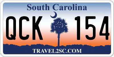 SC license plate QCK154