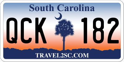SC license plate QCK182