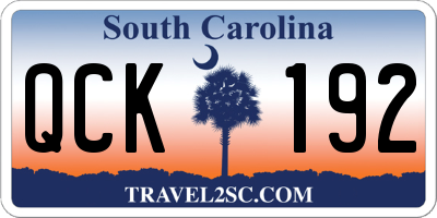 SC license plate QCK192