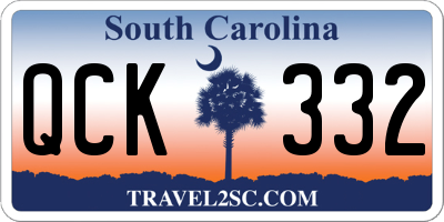 SC license plate QCK332