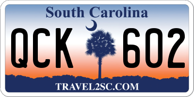 SC license plate QCK602