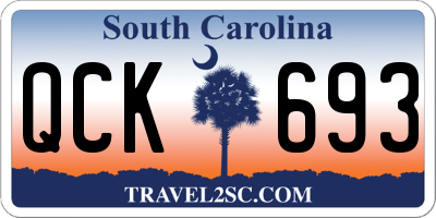 SC license plate QCK693
