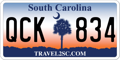 SC license plate QCK834
