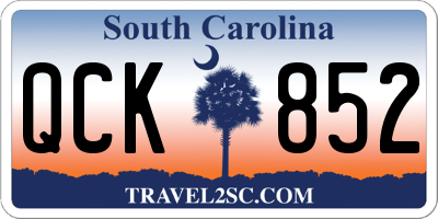 SC license plate QCK852
