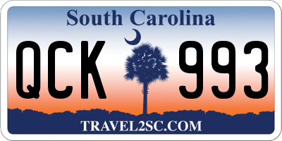 SC license plate QCK993
