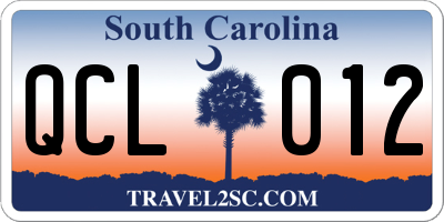 SC license plate QCL012