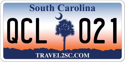 SC license plate QCL021