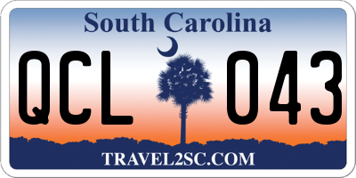 SC license plate QCL043