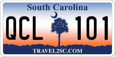 SC license plate QCL101