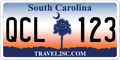 SC license plate QCL123