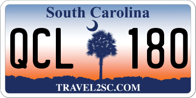 SC license plate QCL180
