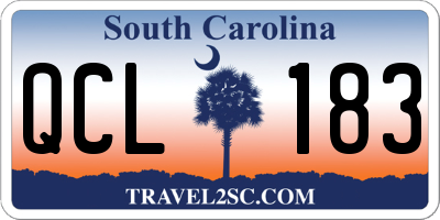 SC license plate QCL183