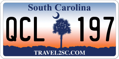 SC license plate QCL197