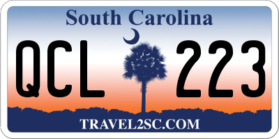 SC license plate QCL223