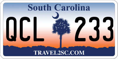 SC license plate QCL233