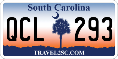 SC license plate QCL293