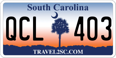 SC license plate QCL403