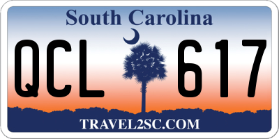 SC license plate QCL617