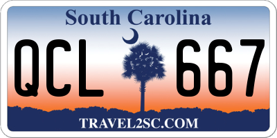 SC license plate QCL667