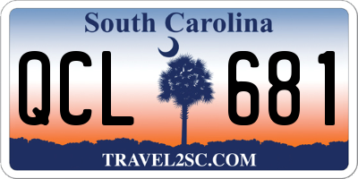 SC license plate QCL681