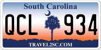 SC license plate QCL934