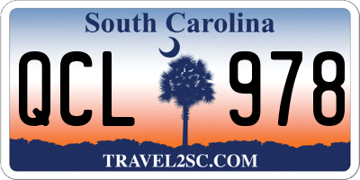 SC license plate QCL978