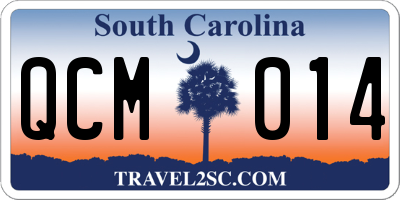SC license plate QCM014