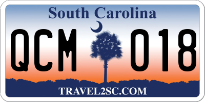 SC license plate QCM018