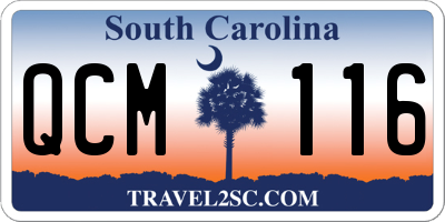 SC license plate QCM116