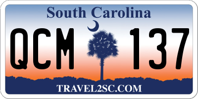 SC license plate QCM137