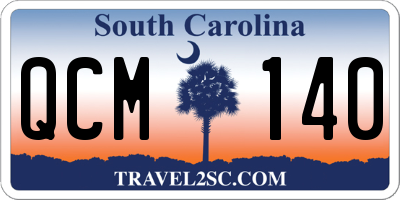 SC license plate QCM140