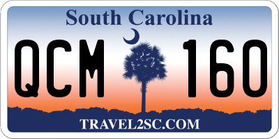 SC license plate QCM160