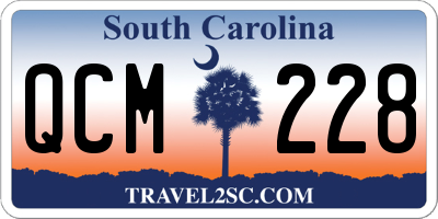 SC license plate QCM228