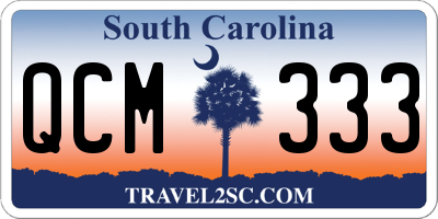SC license plate QCM333