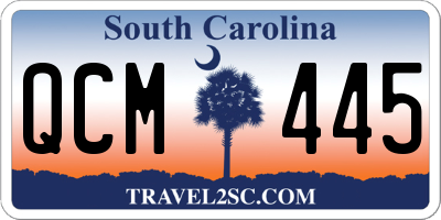SC license plate QCM445